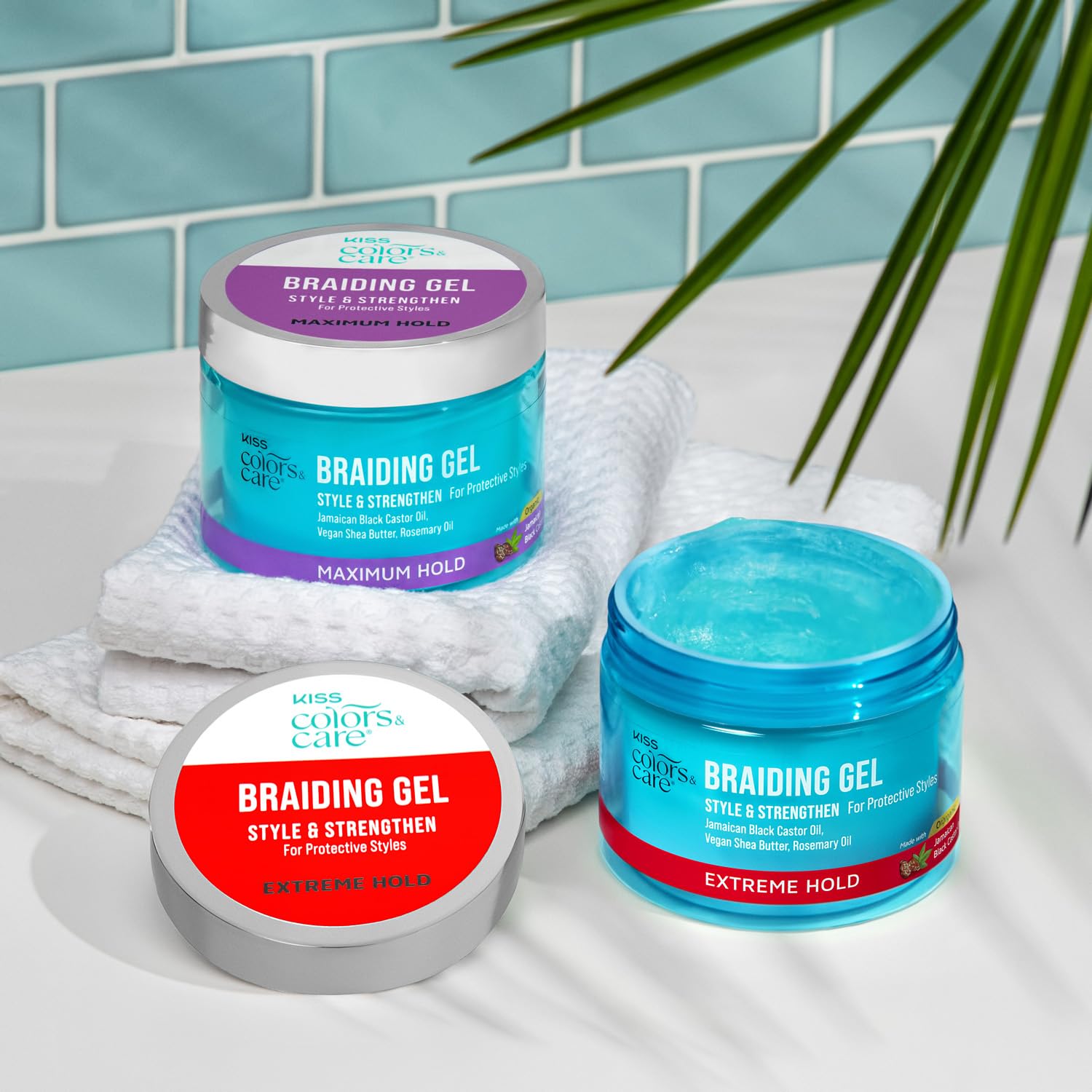 KISS Colors & Care Braid Gel provides smooth definition on twists.