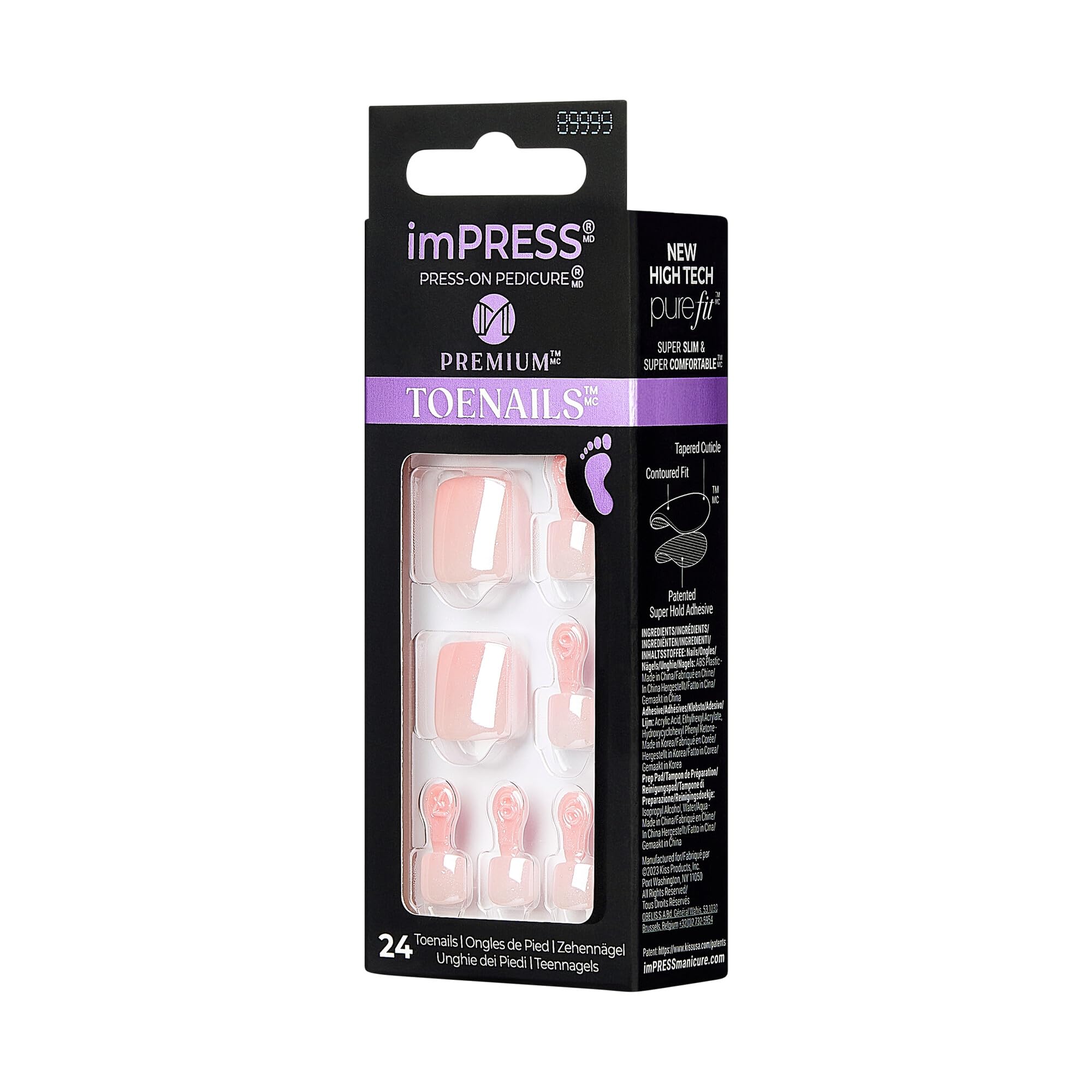 KISS imPRESS premium kit ready-to-use supplies for quick pedicure prep