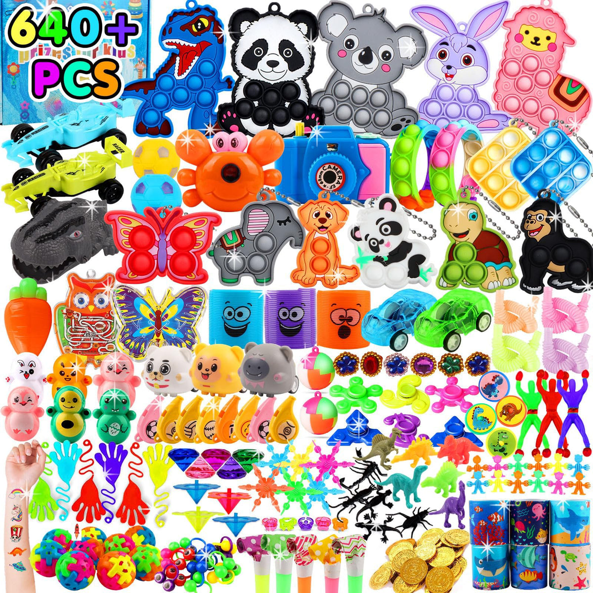 Kiss Monkey 640-pcs prize treasure box toys for classroom rewards and creative play.