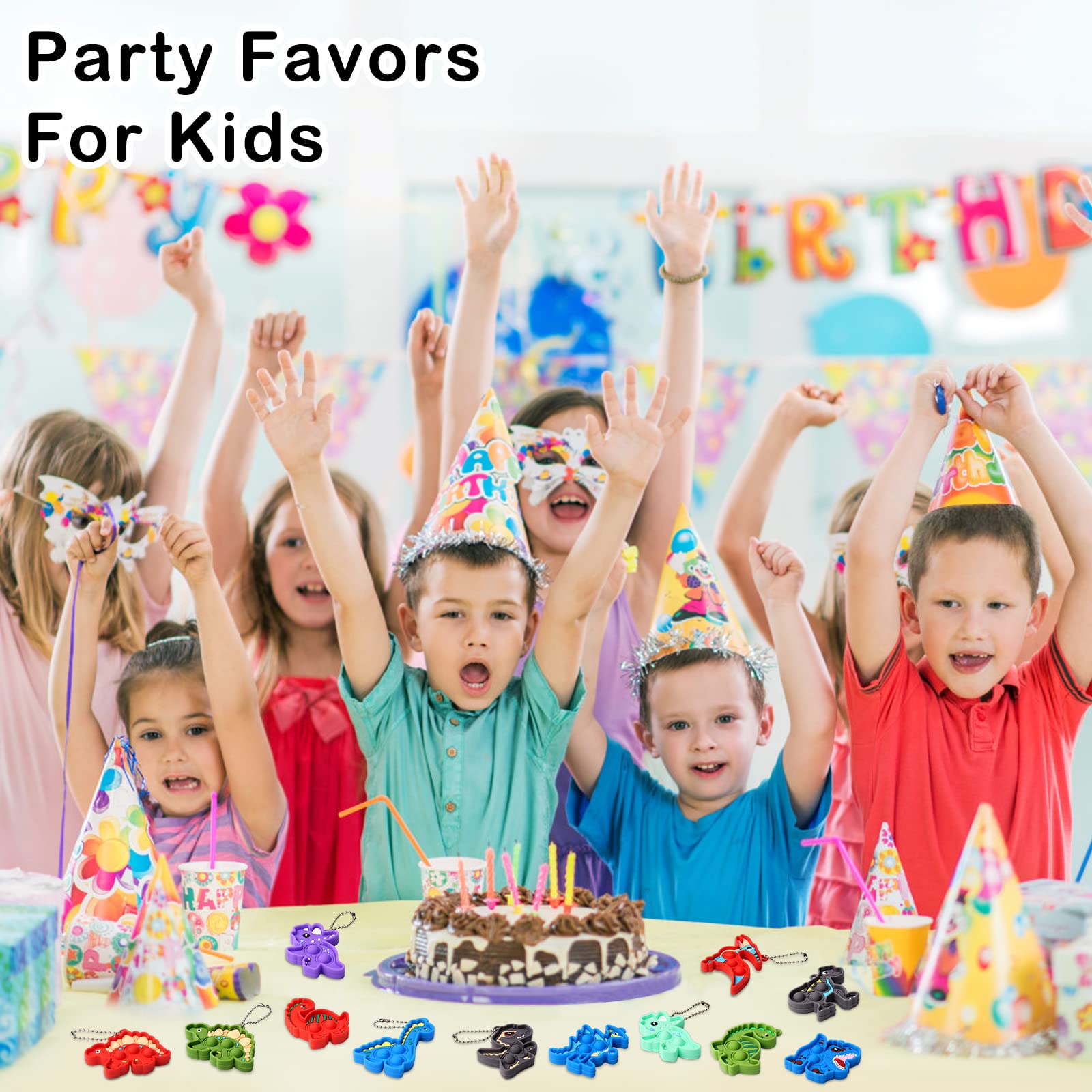 Kiss Monkey party-ready dino favors perfect for birthdays and Easter.
