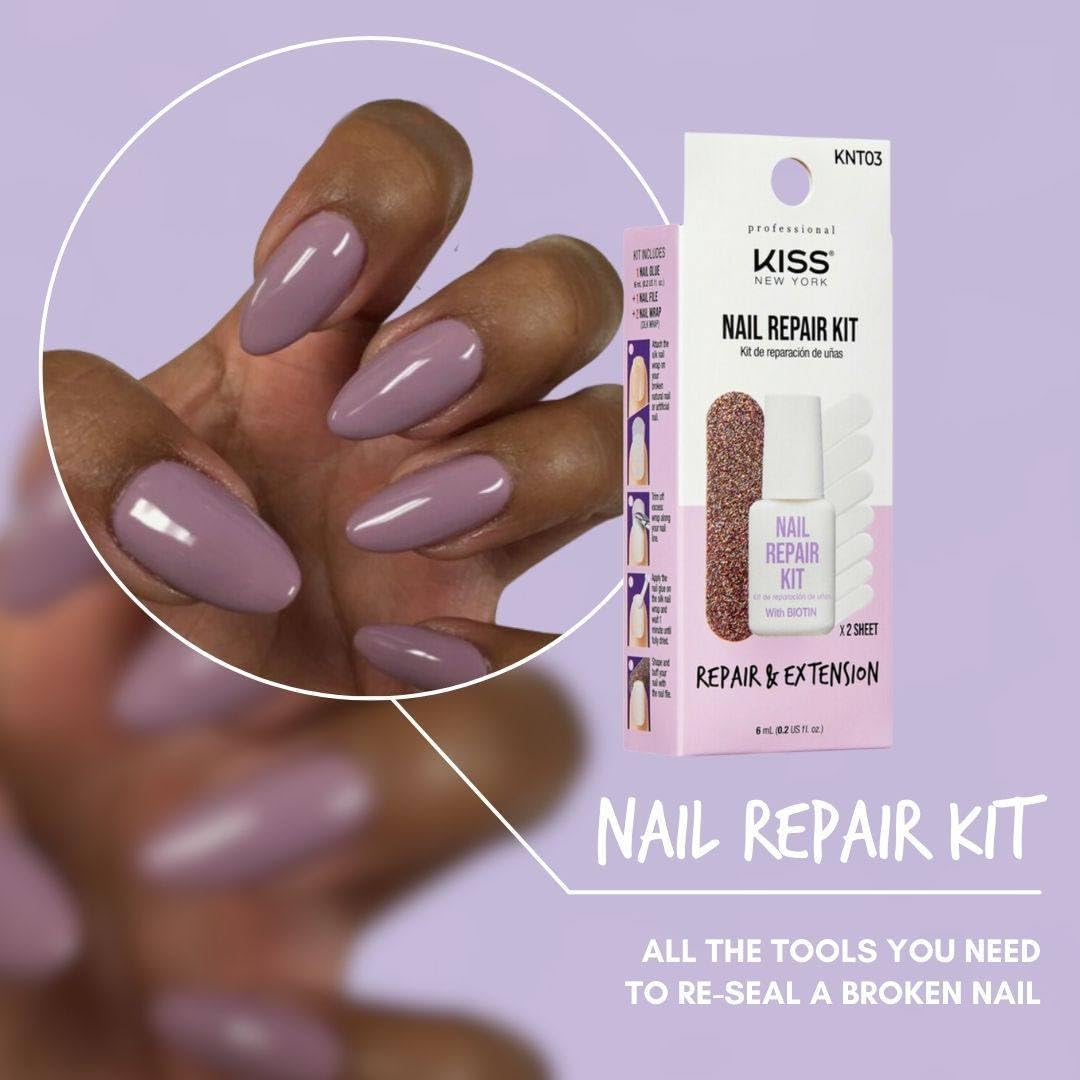 Kiss New York Nail Repair Kit close-up shows a clear formula ready to protect nails