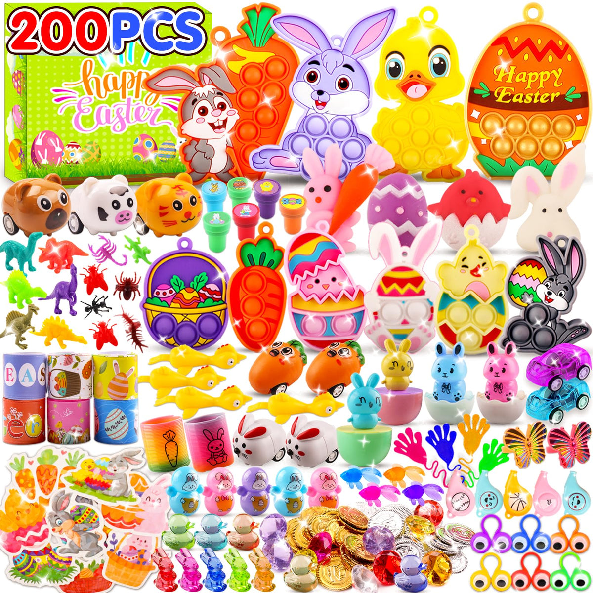 KissFree Easter egg fillers with a variety of toys for egg hunts