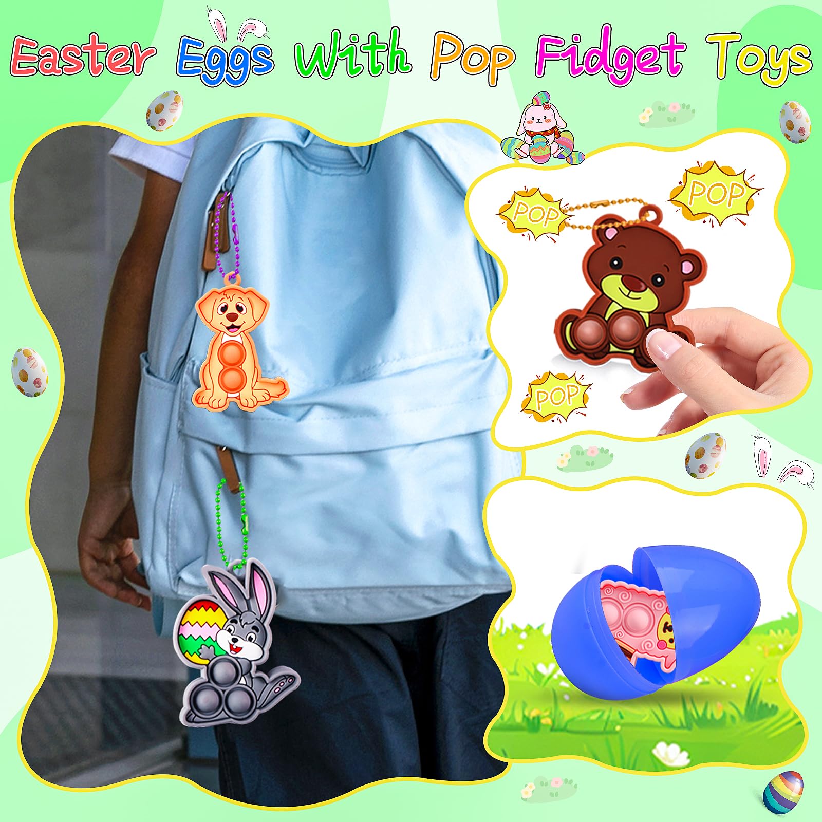 KissFree Easter eggs create a lively hunt scene.
