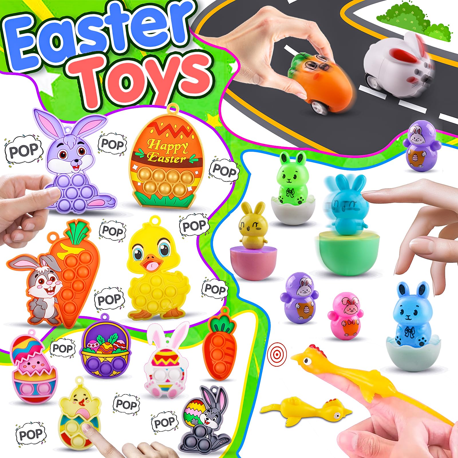 KissFree toy pack with different sized fillers for plastic eggs
