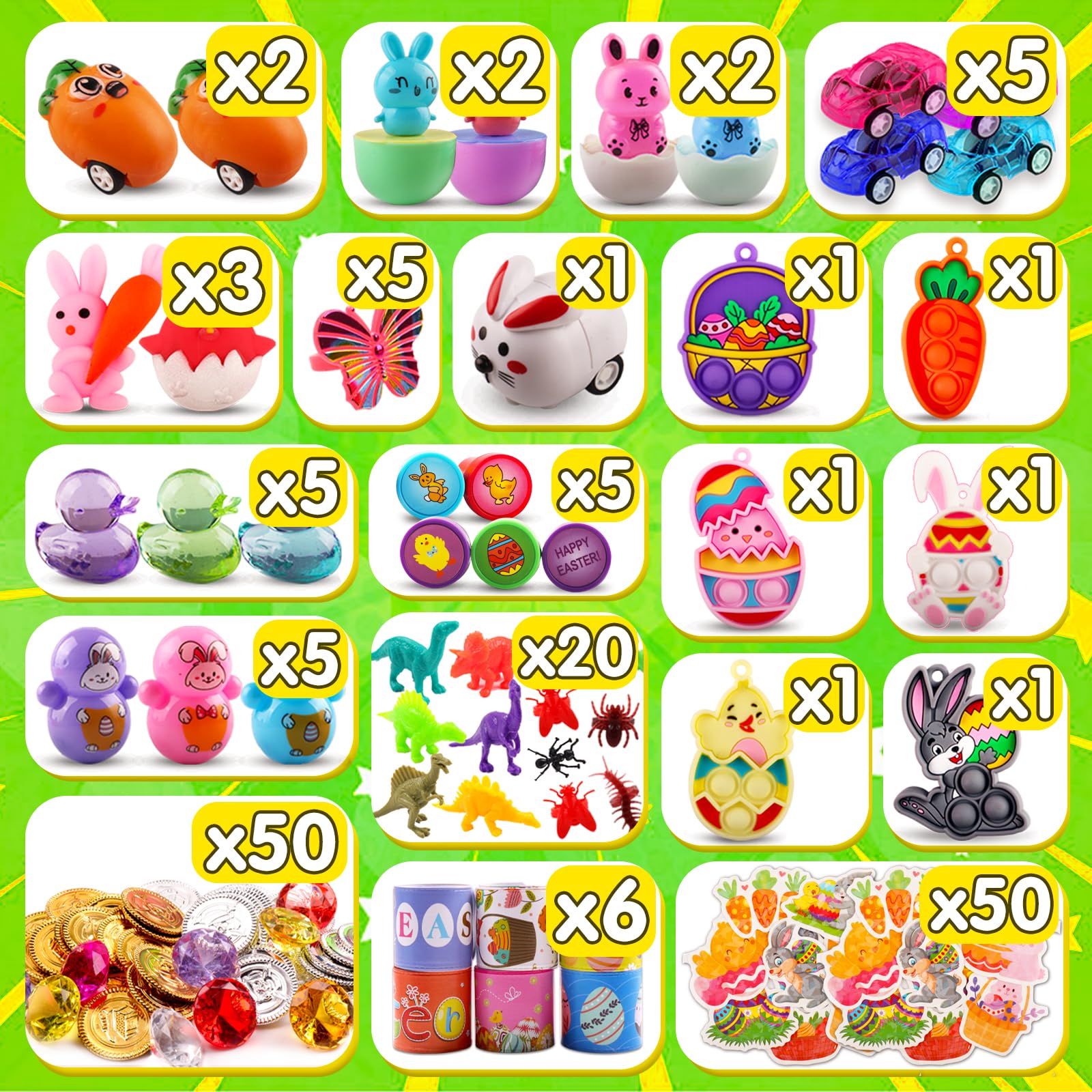 KissFree Easter toys featuring bunnies and chicks for egg hunting
