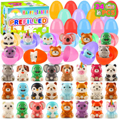 KissFuture 24-pack Easter eggs with animal squishies for fun hunts