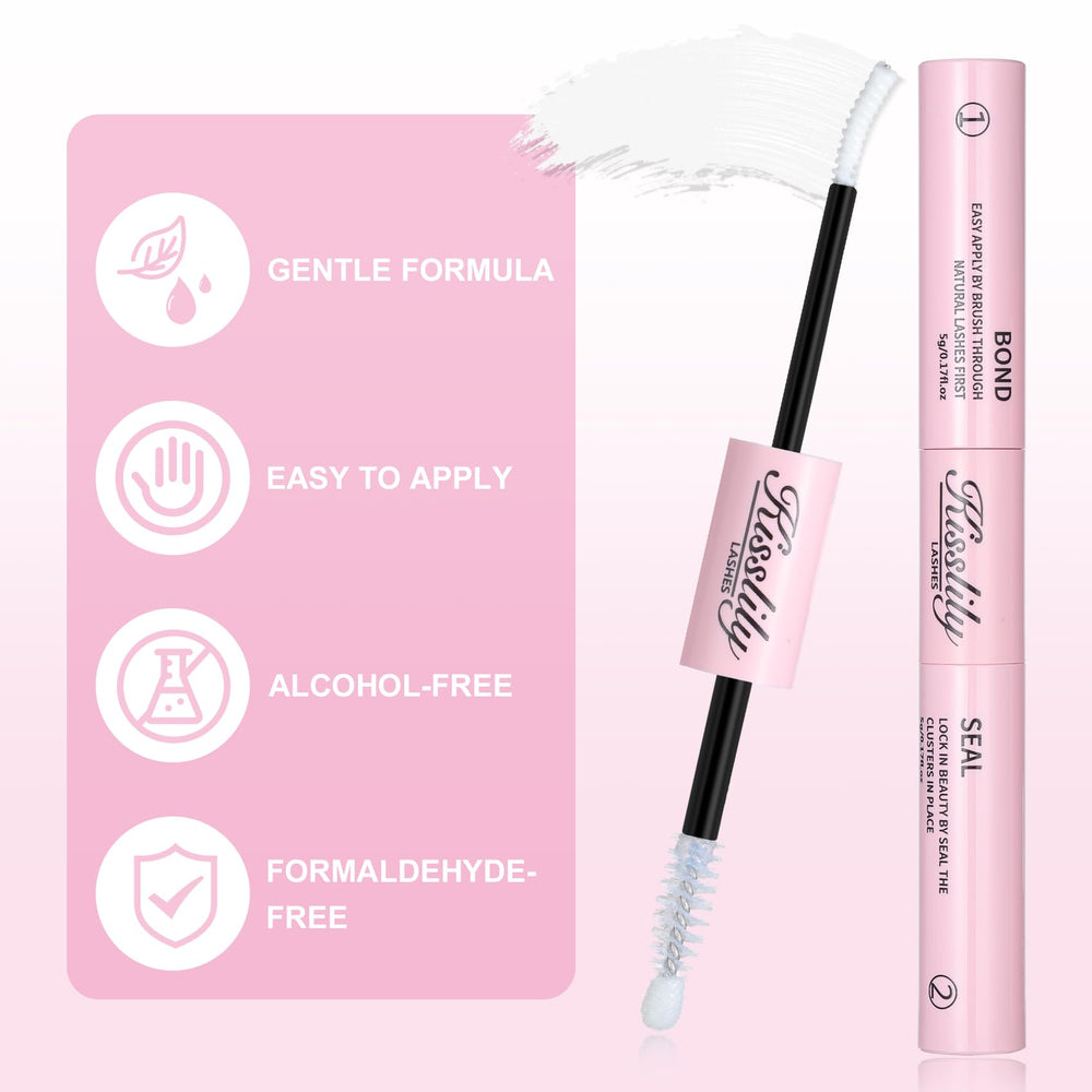 Kisslily Lash Cluster Glue on lashes demonstrates strong hold for events.