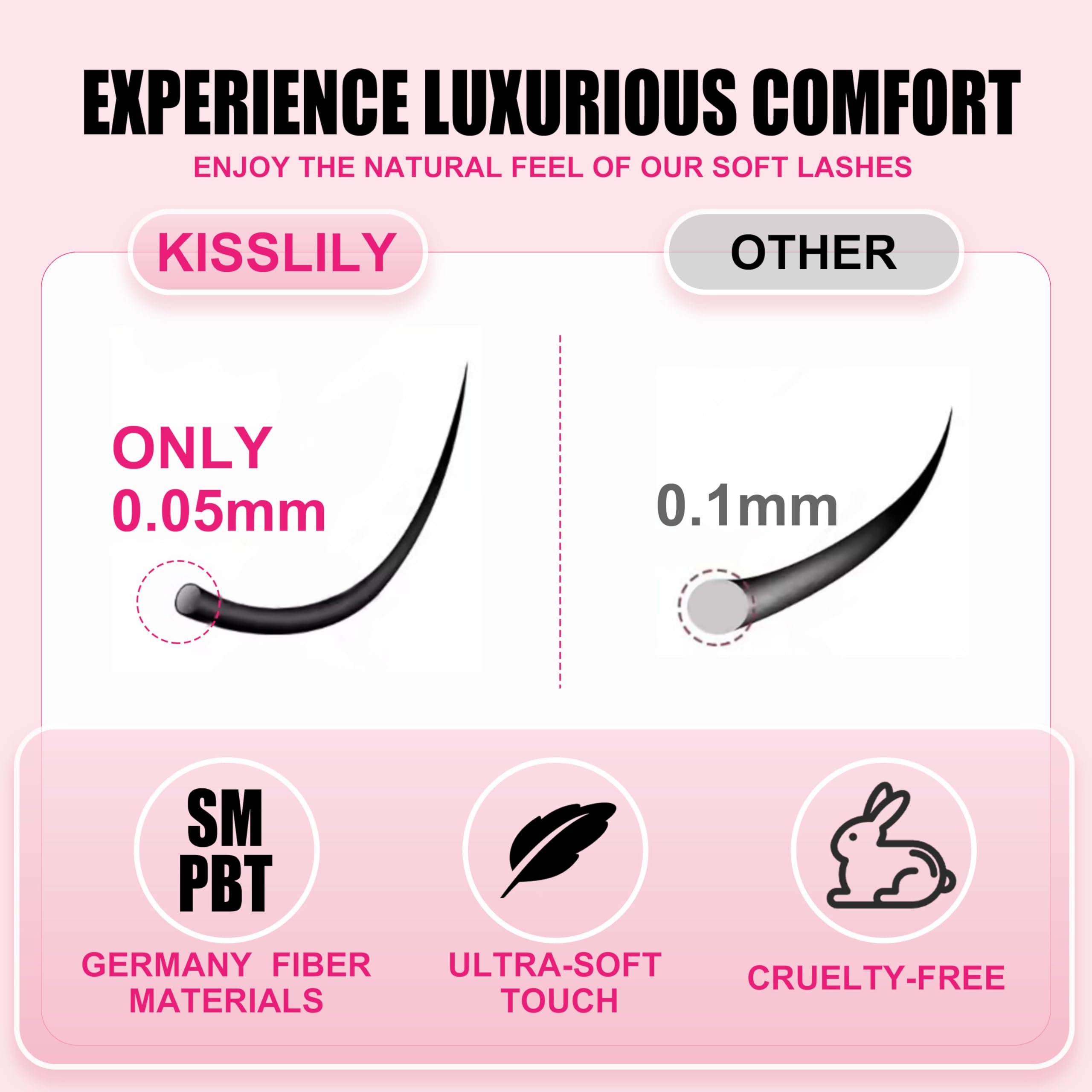 Kisslily Plume soft clusters offer comfortable wear.