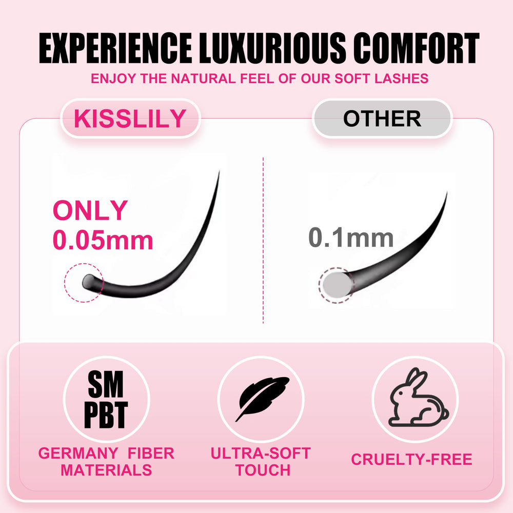 Kisslily Plume soft clusters offer comfortable wear.