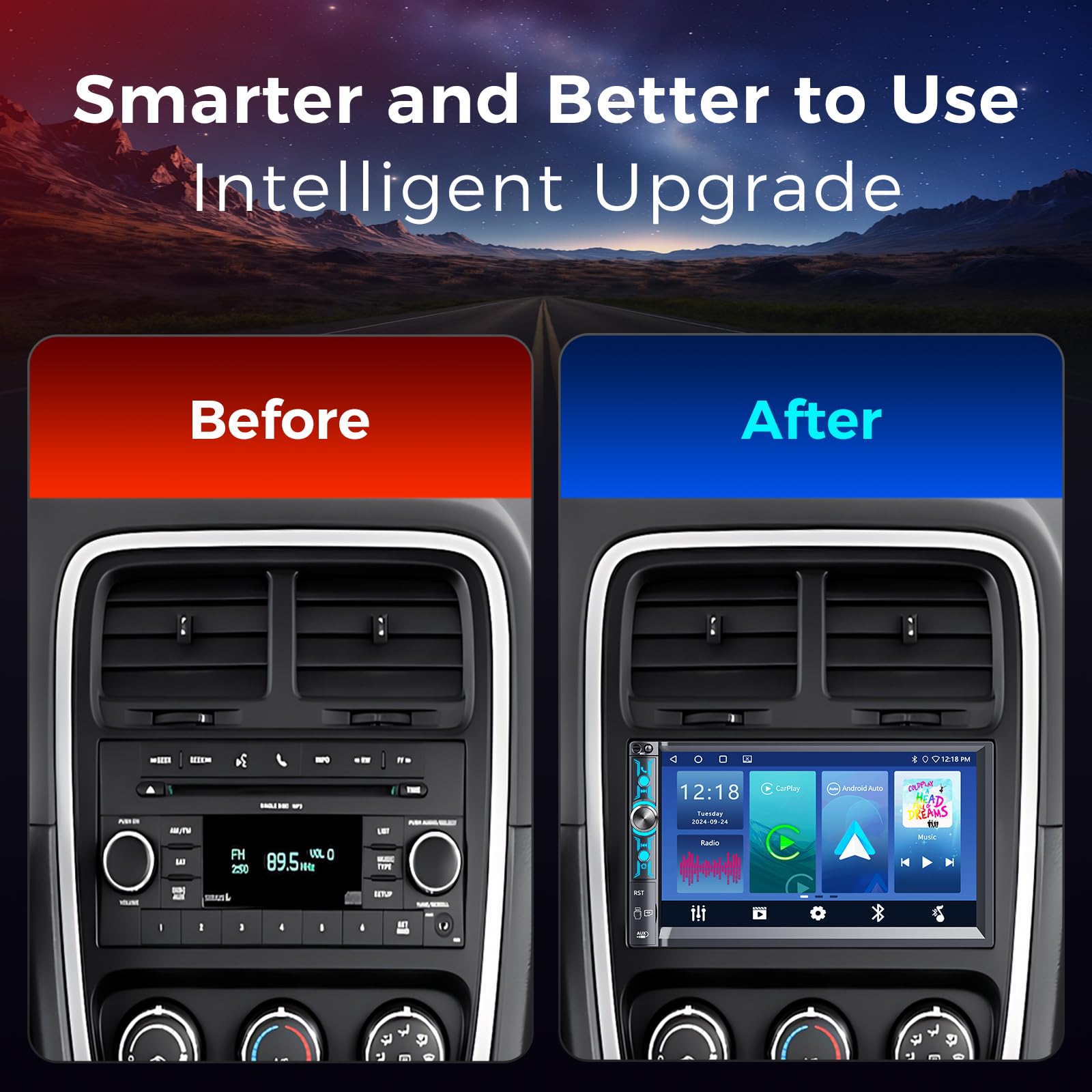 Kissound dash-din installation fits most vehicles for quick setup.