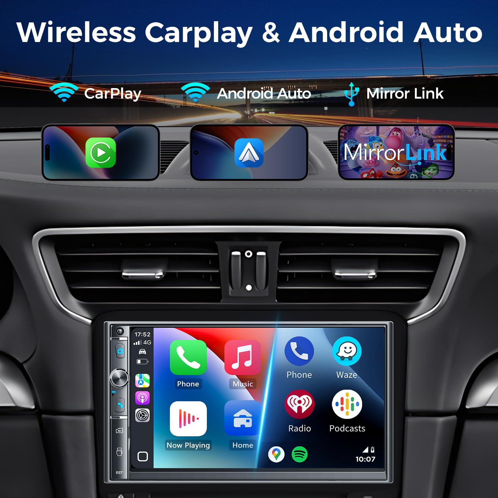 Kissound wireless Apple CarPlay for seamless iPhone integration while driving