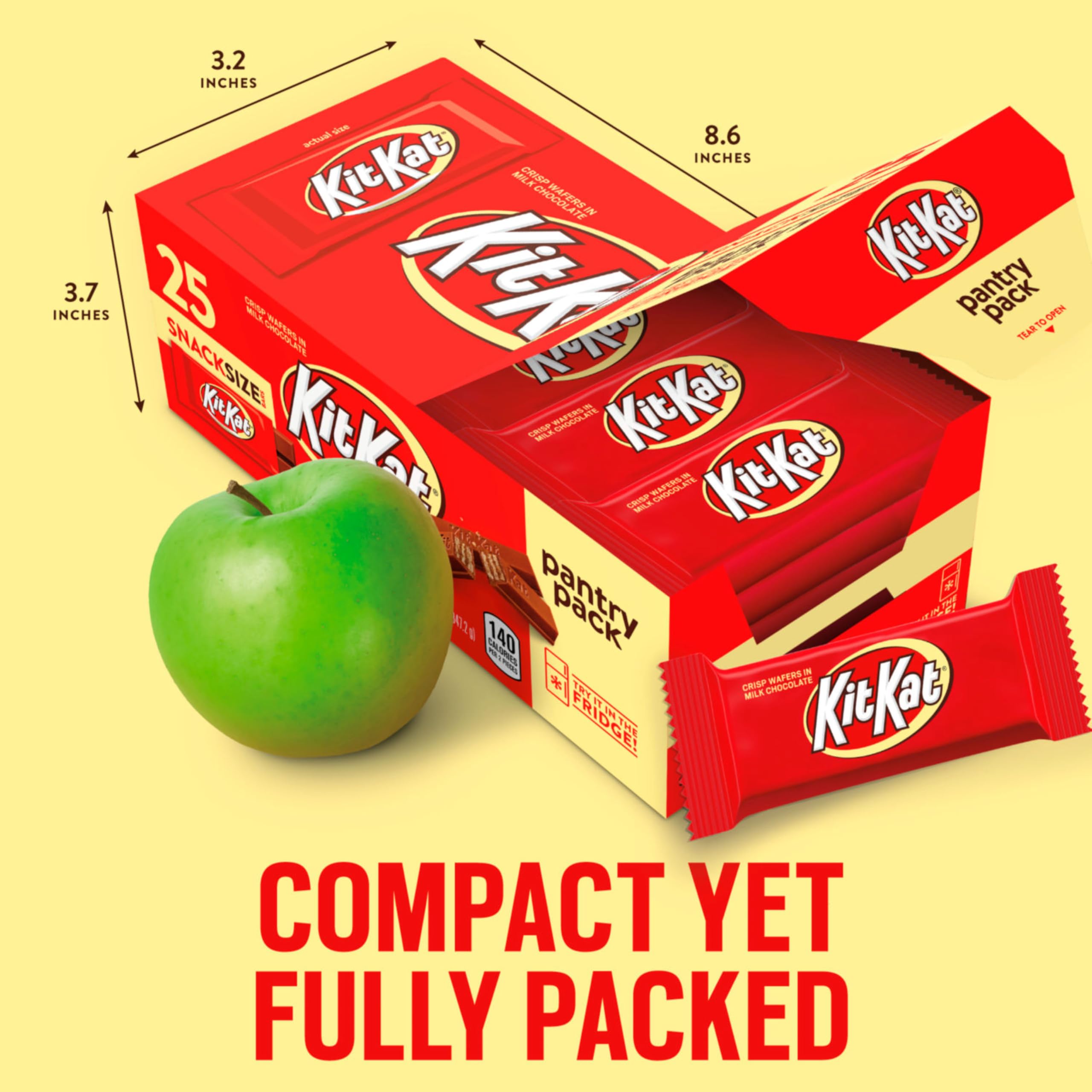 Kit Kat milk chocolate wafer snack-size kept cold in fridge for later