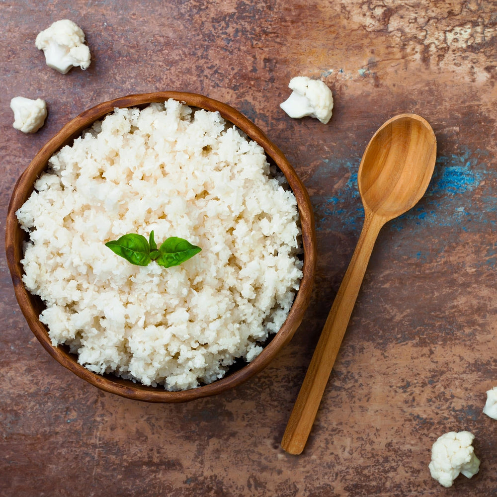 Kitchen & Love cauliflower rice as a light grain-free bowl base