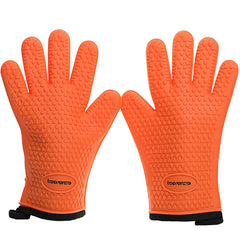 Kitchen Perfection silicone smoker gloves heat-proof for safe handling of hot grills.