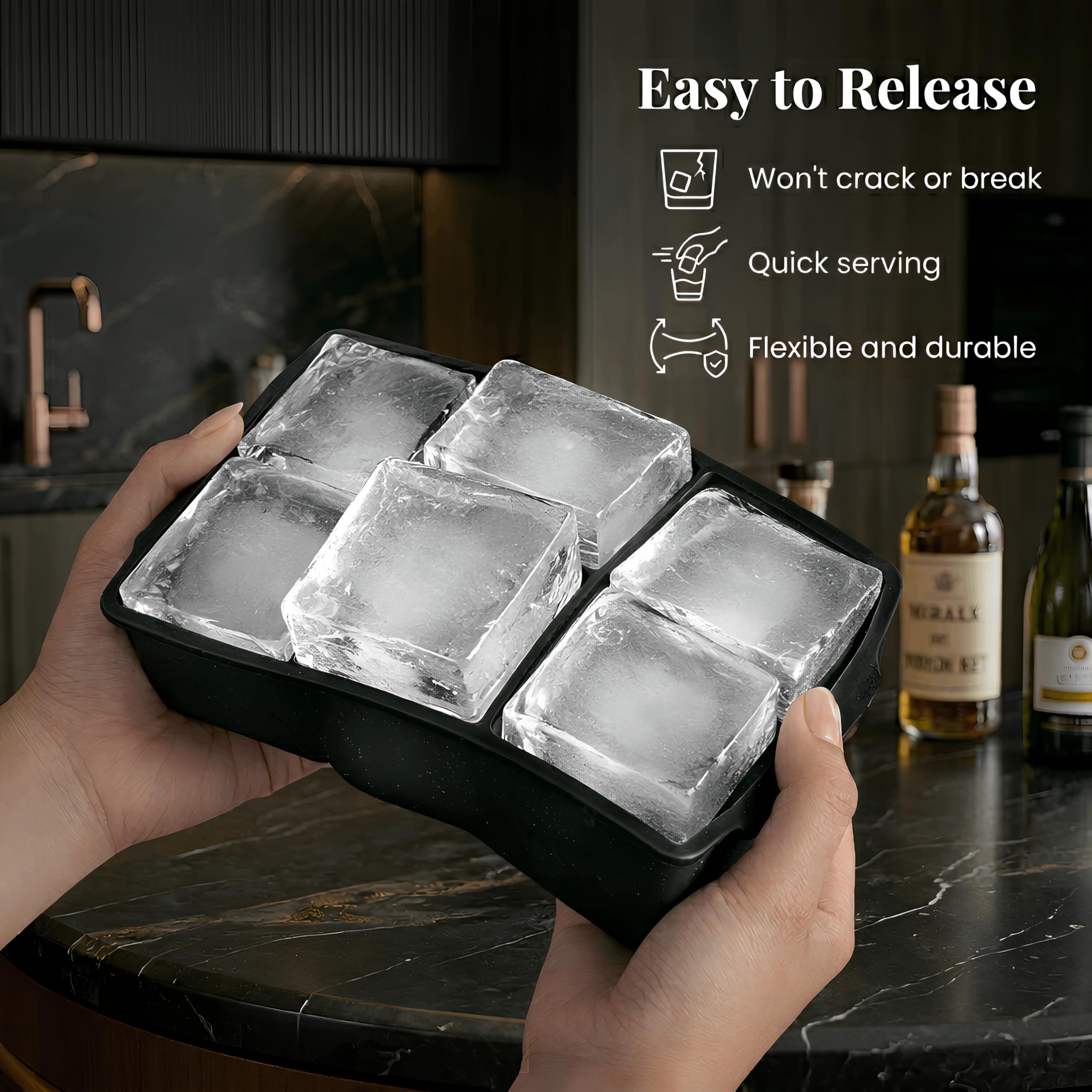 KitchFort dishwasher-safe ice tray simplifies cleanup after gatherings and daily use.