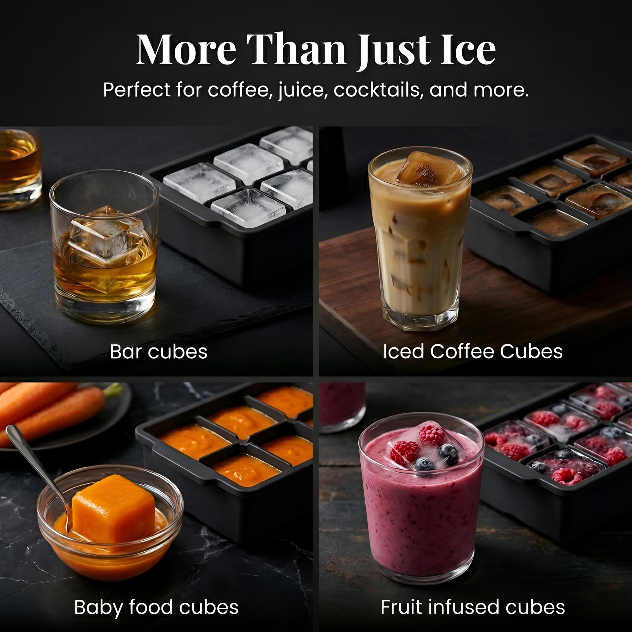 KitchFort infusion-ready cubes for fruit or herb flavors in drinks.
