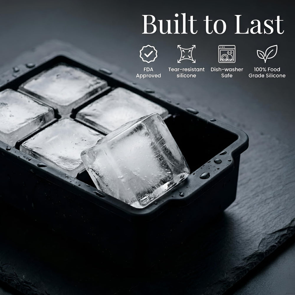 KitchFort ice cubes release bottom push for quick, easy removal of big 2-inch cubes.