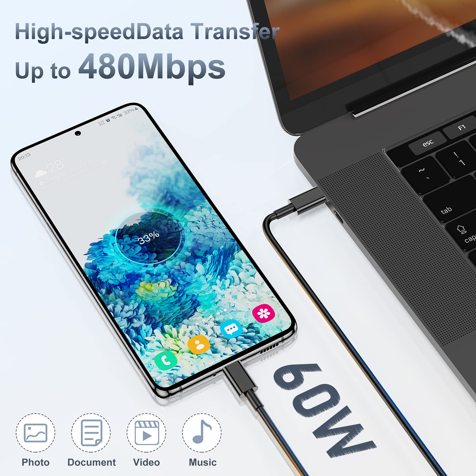 Kitminun dual-port charger layout helps with organized workspace.