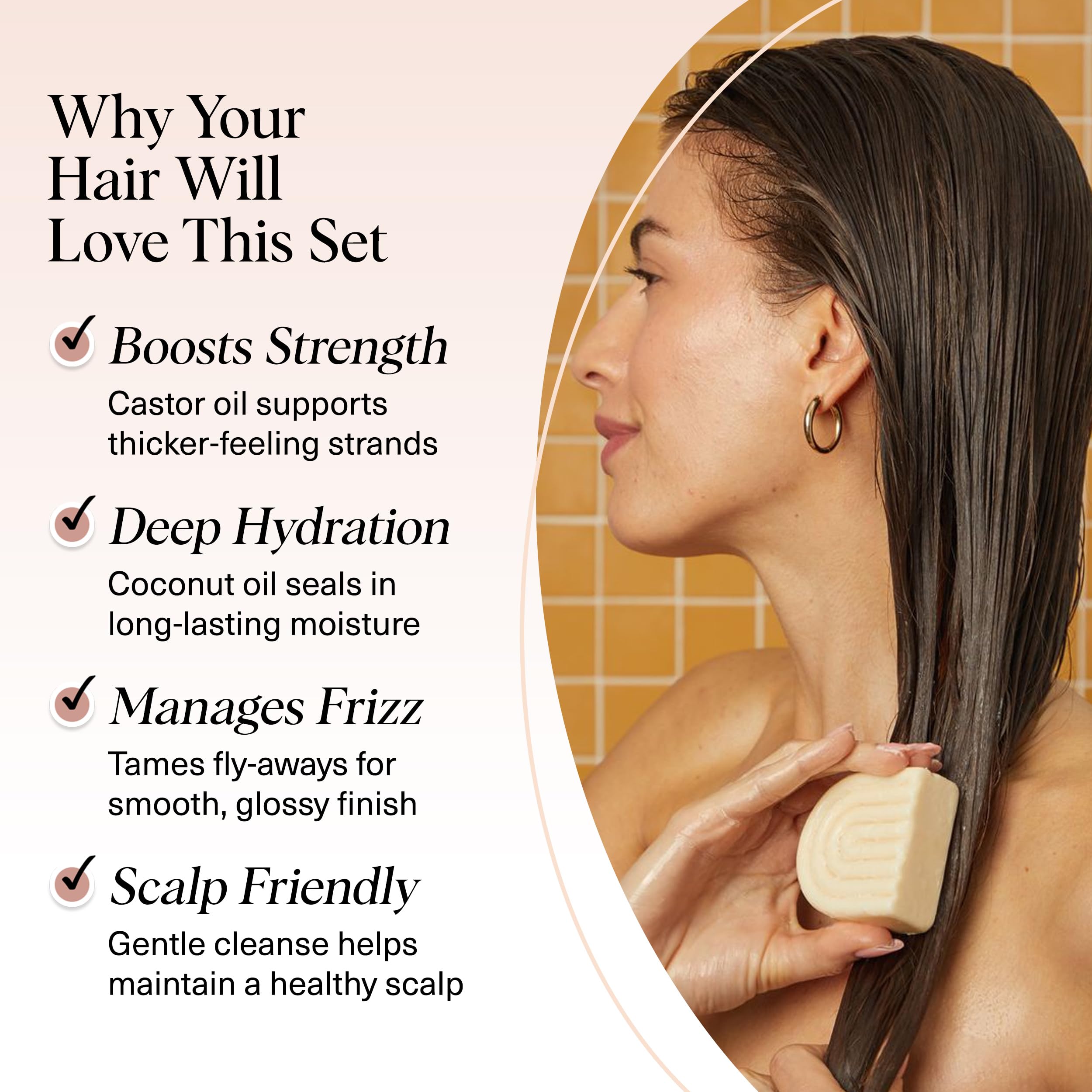 Kitsch coconut oil conditioner bar close-up delivering deep hydration for dry hair.