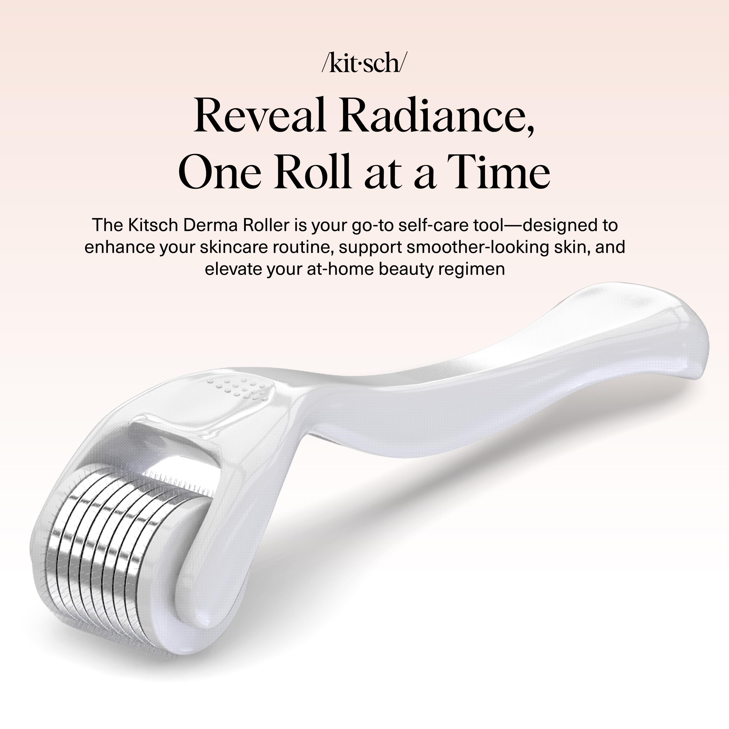 Kitsch Derma Roller used on the face to prep for serums