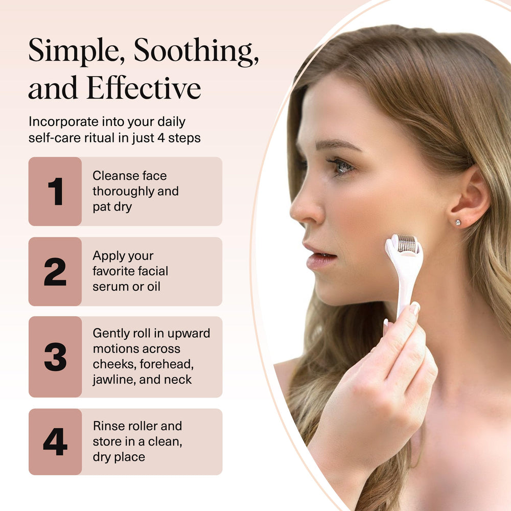 Kitsch Derma Roller shown in grooming toolkit setup