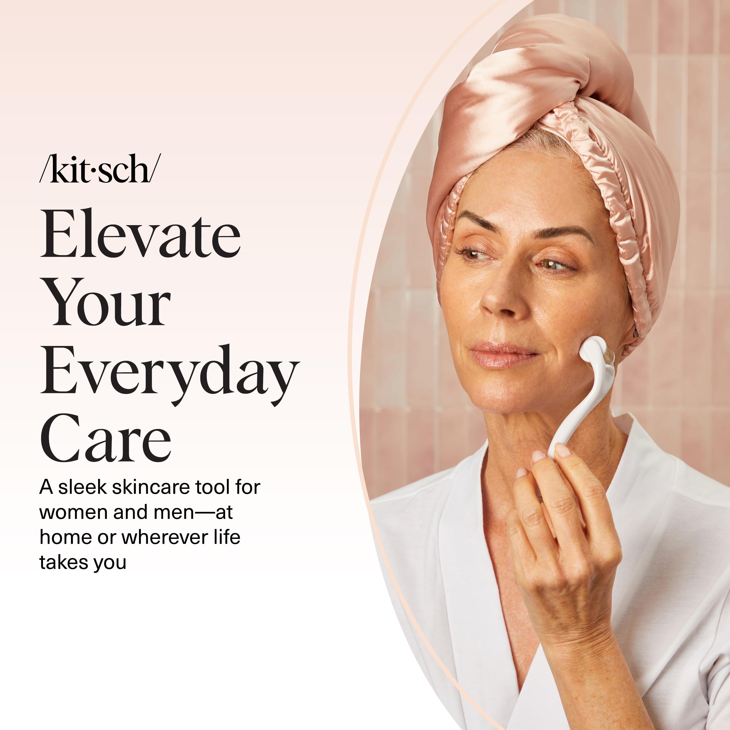 Kitsch Derma Roller packaging with beginner-friendly instructions