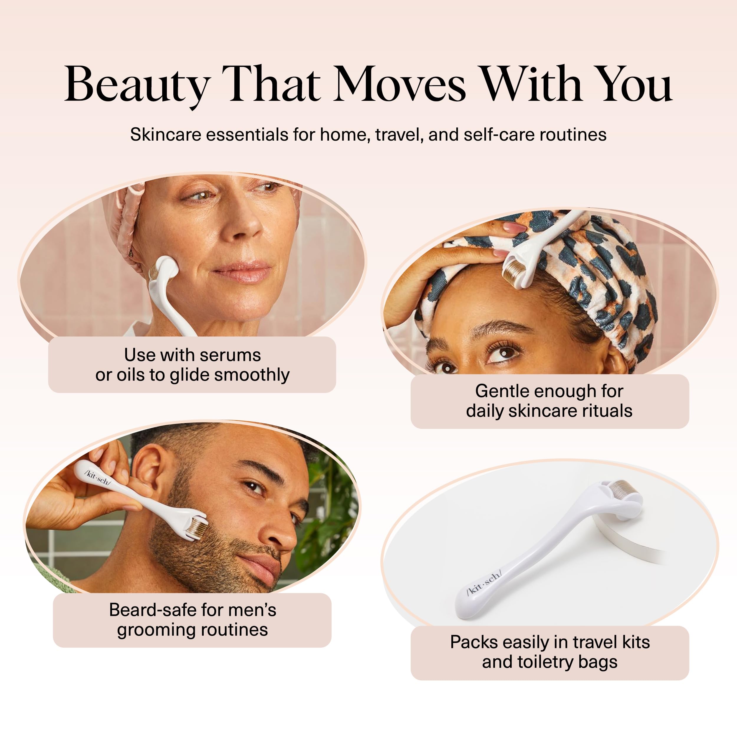 Kitsch Derma Roller paired with serum for routine use