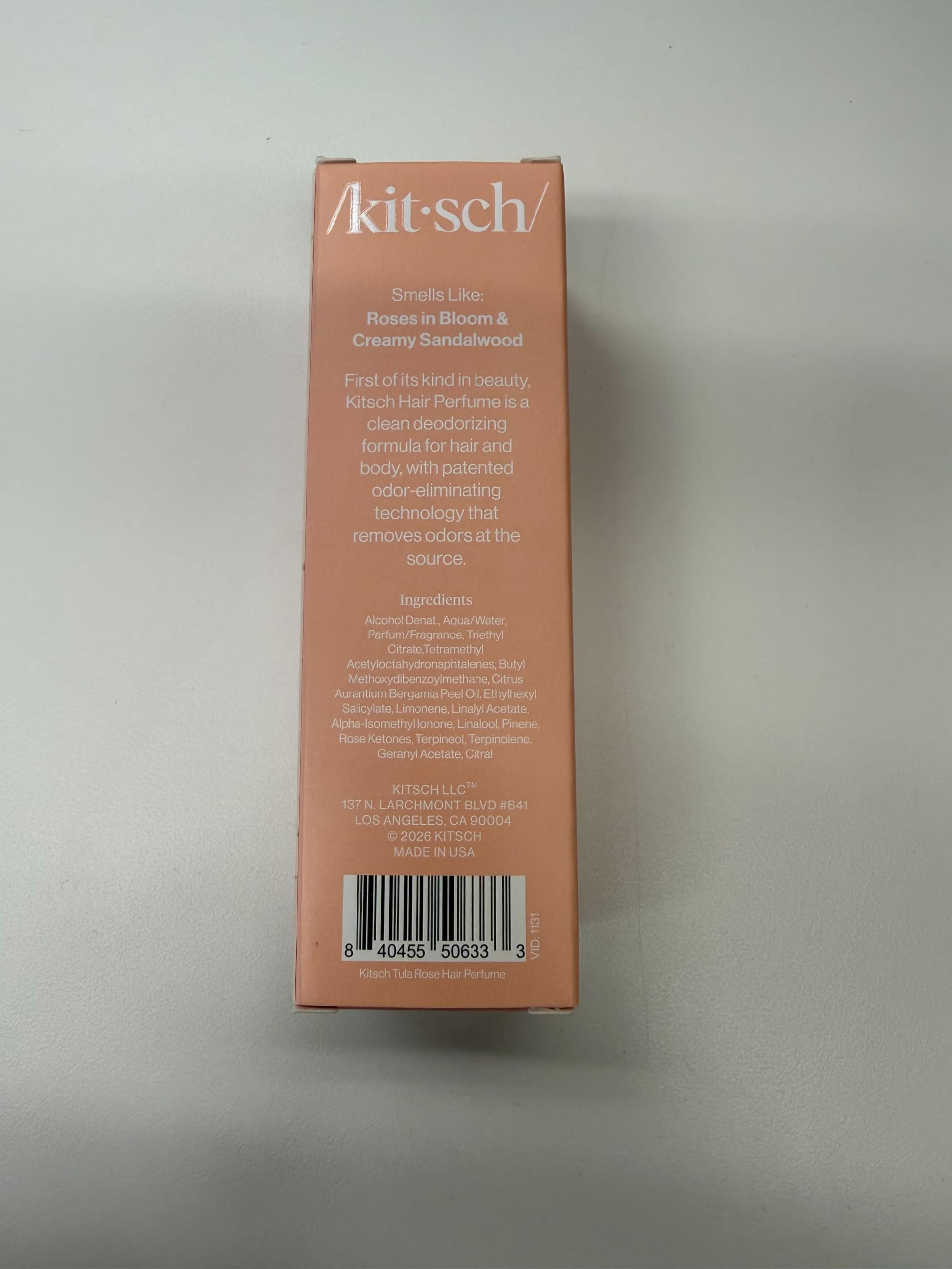 Kitsch Hair Perfume Tula Rose travel-size bottle for on-the-go use