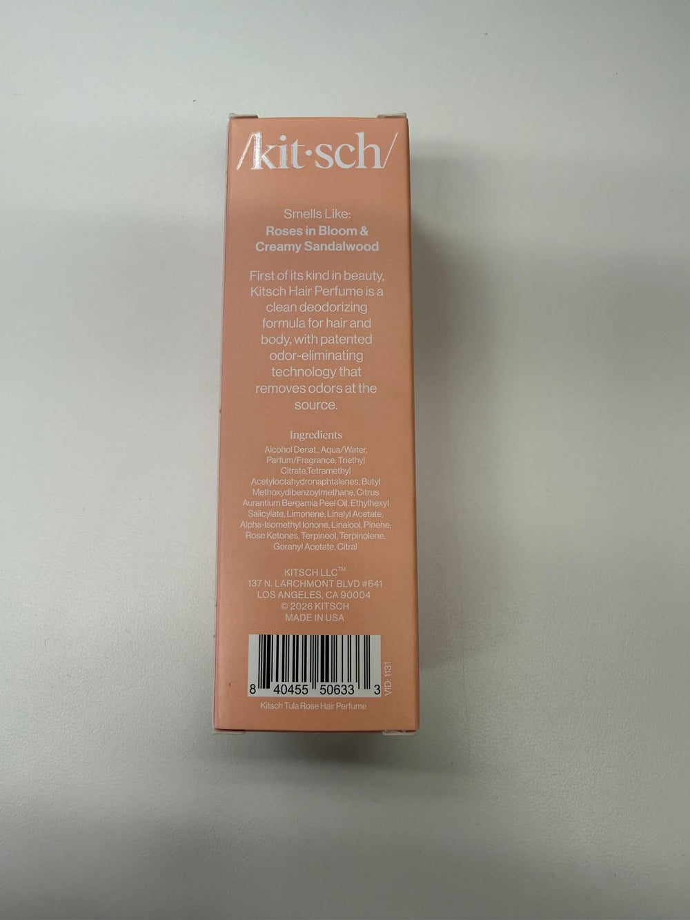 Kitsch Hair Perfume Tula Rose travel-size bottle for on-the-go use
