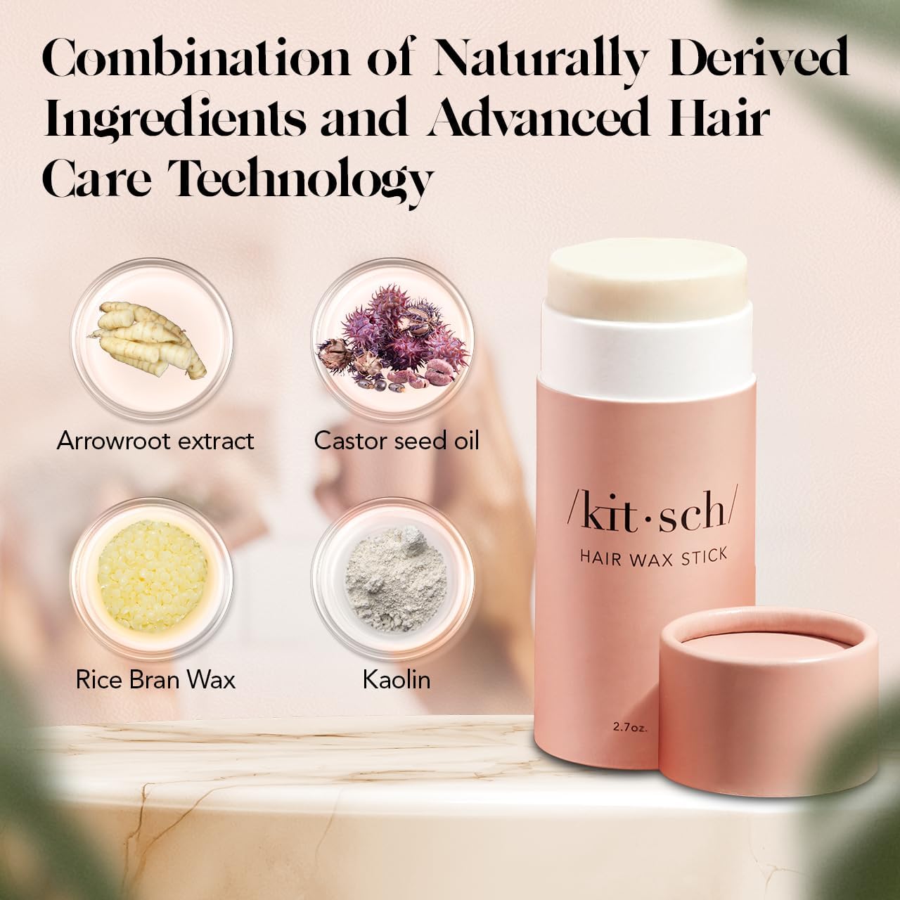 Kitsch Hair Wax Stick residue-free finish promises clean, natural-looking hair.