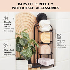 Kitsch ultra-sensitive body wash bar in hand for skin-friendly cleanse