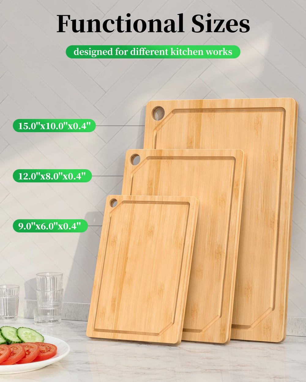 Kitsure hang holes enable vertical storage and counter space saving.