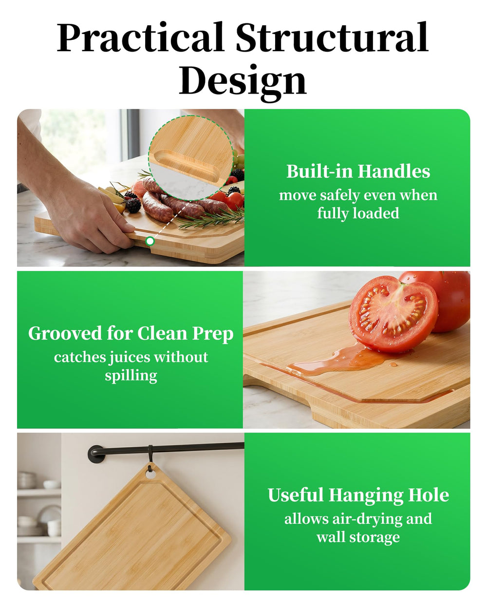 Kitsure natural finish enhances kitchen decor while supporting hygiene.
