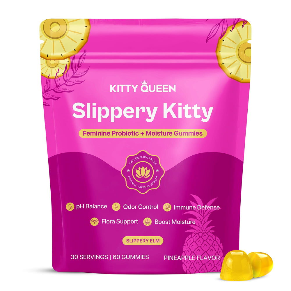 KITTYQUEEN Slippery Kitty bottle pouring probiotic support daily
