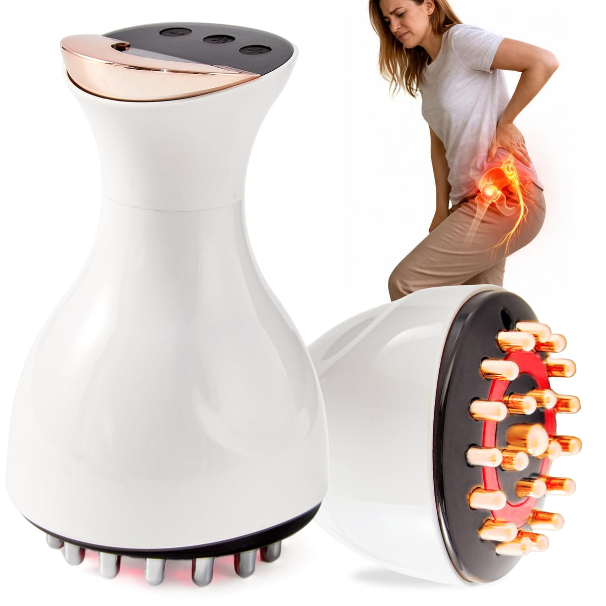 Kitusi sciatic massager with ergonomic handle for easy at-home relief