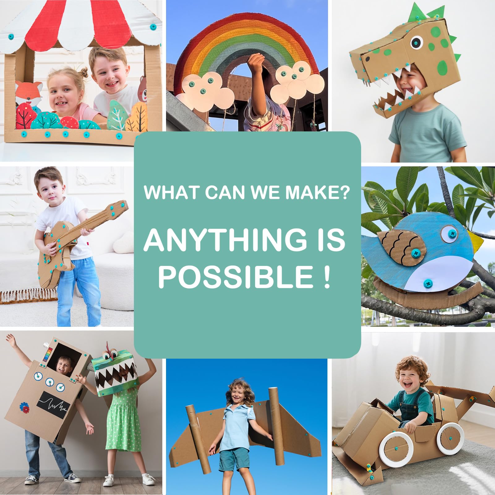 Kizzikids 3D shapes enable kid-friendly construction with tools.