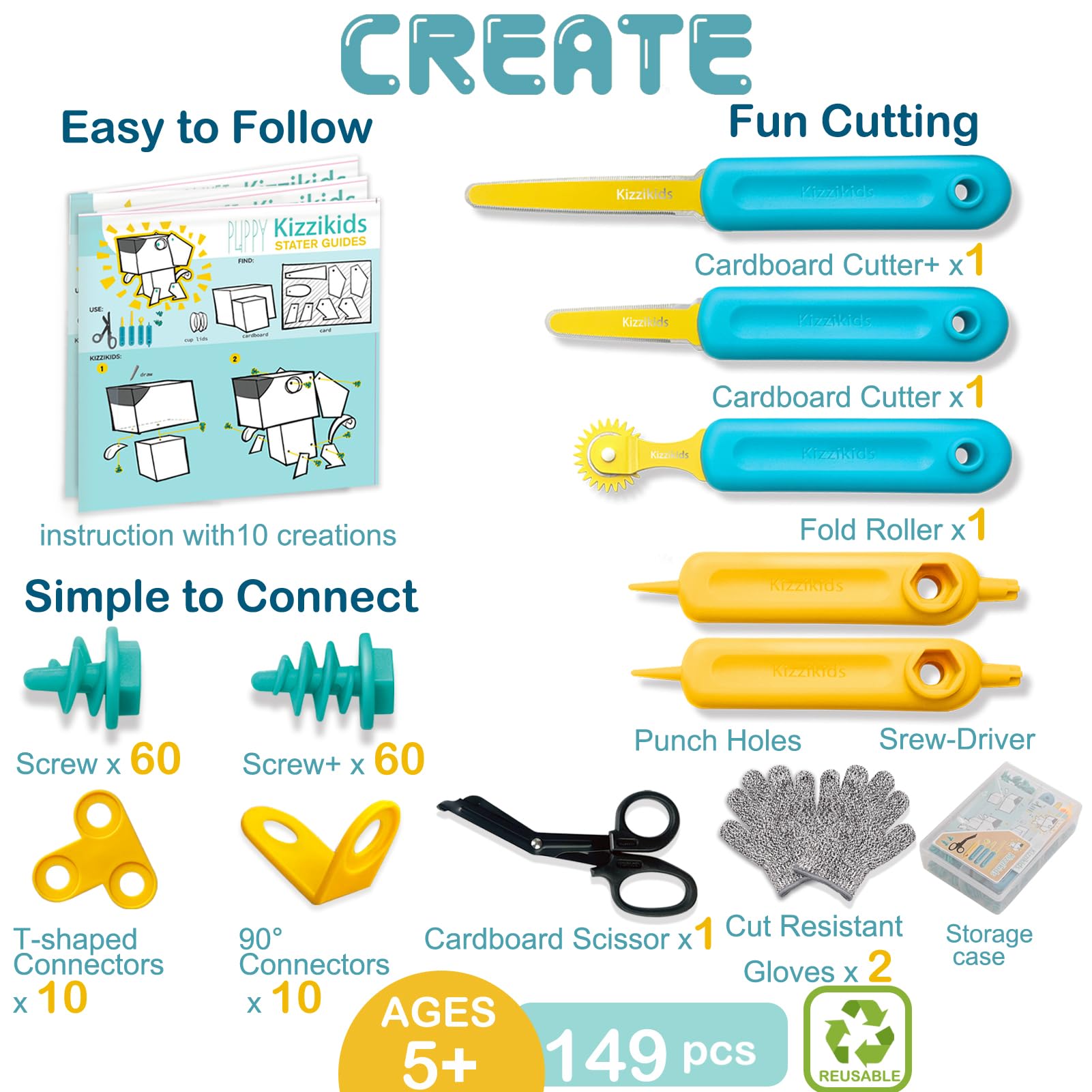 Kizzikids Cut-resistant gloves protect young hands during shaping and cutting.