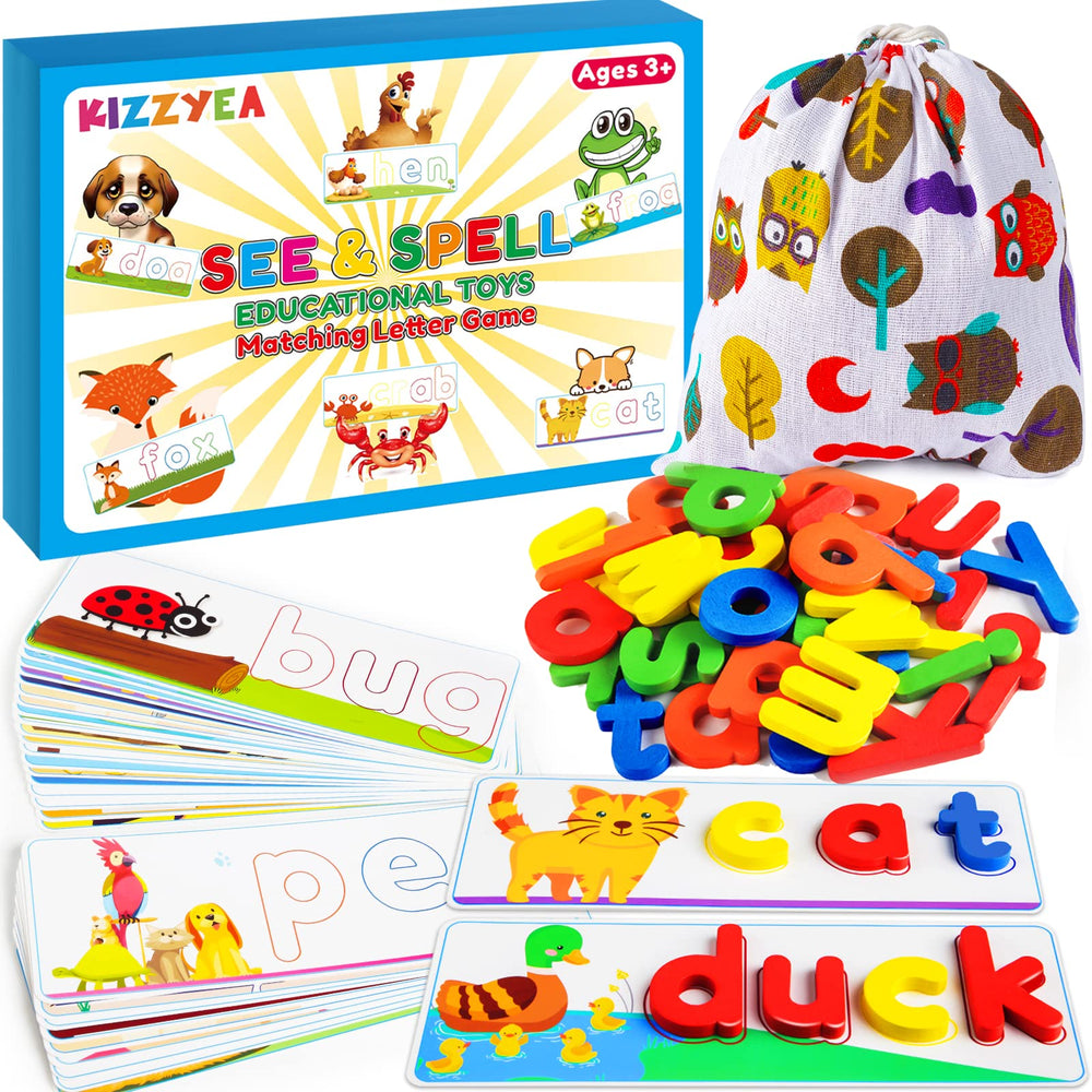 KIZZYEA See & Spell alphabet cards boost early reading practice