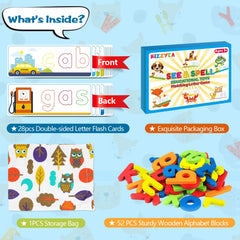 KIZZYEA sight words flash cards demonstrate common CVC words