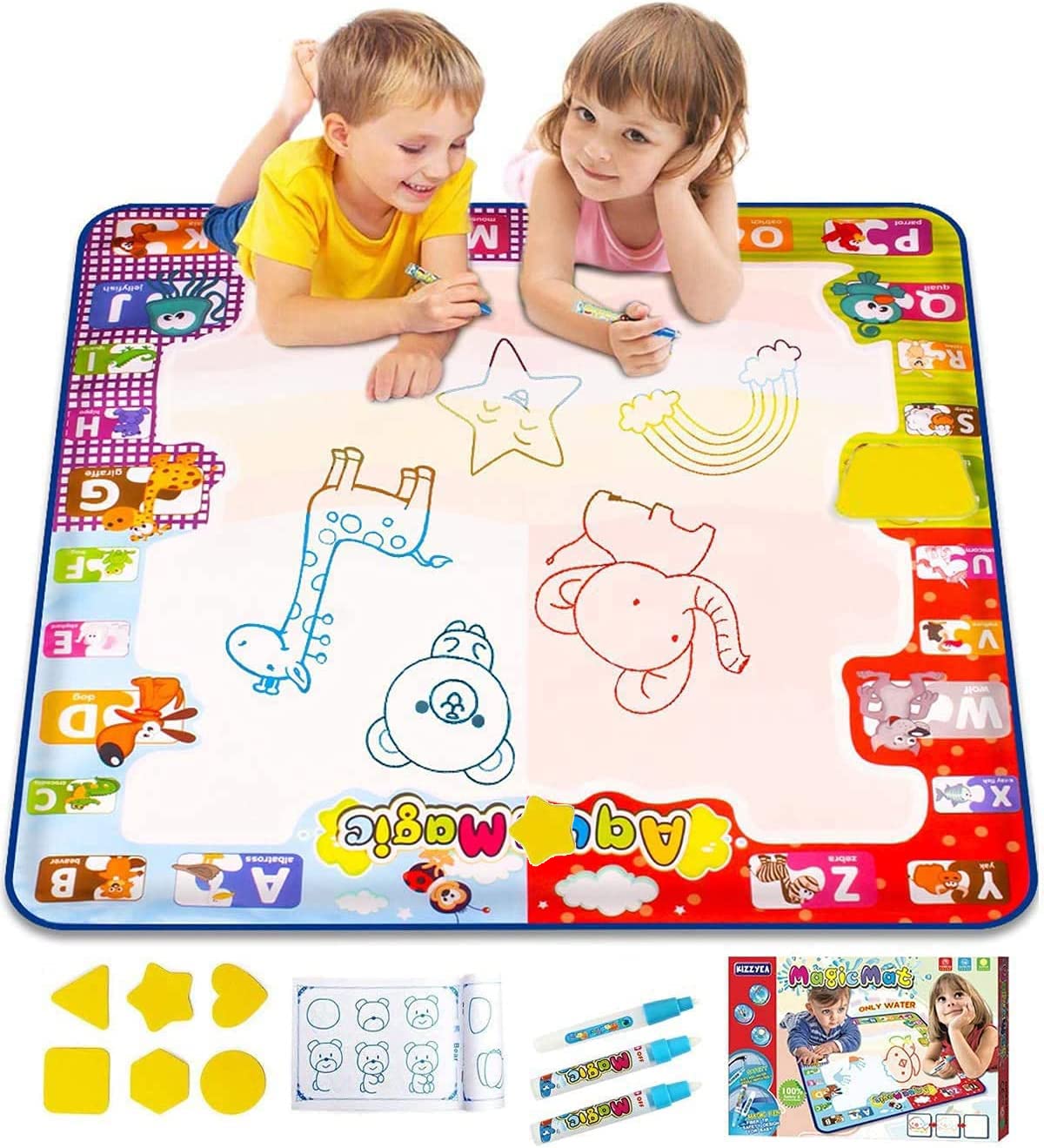 KIZZYEA water doodle mat large 30x30in for kids promotes imaginative drawing