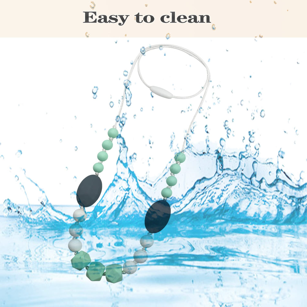 KJHL easy-clean sensory necklace cleans with soap and water