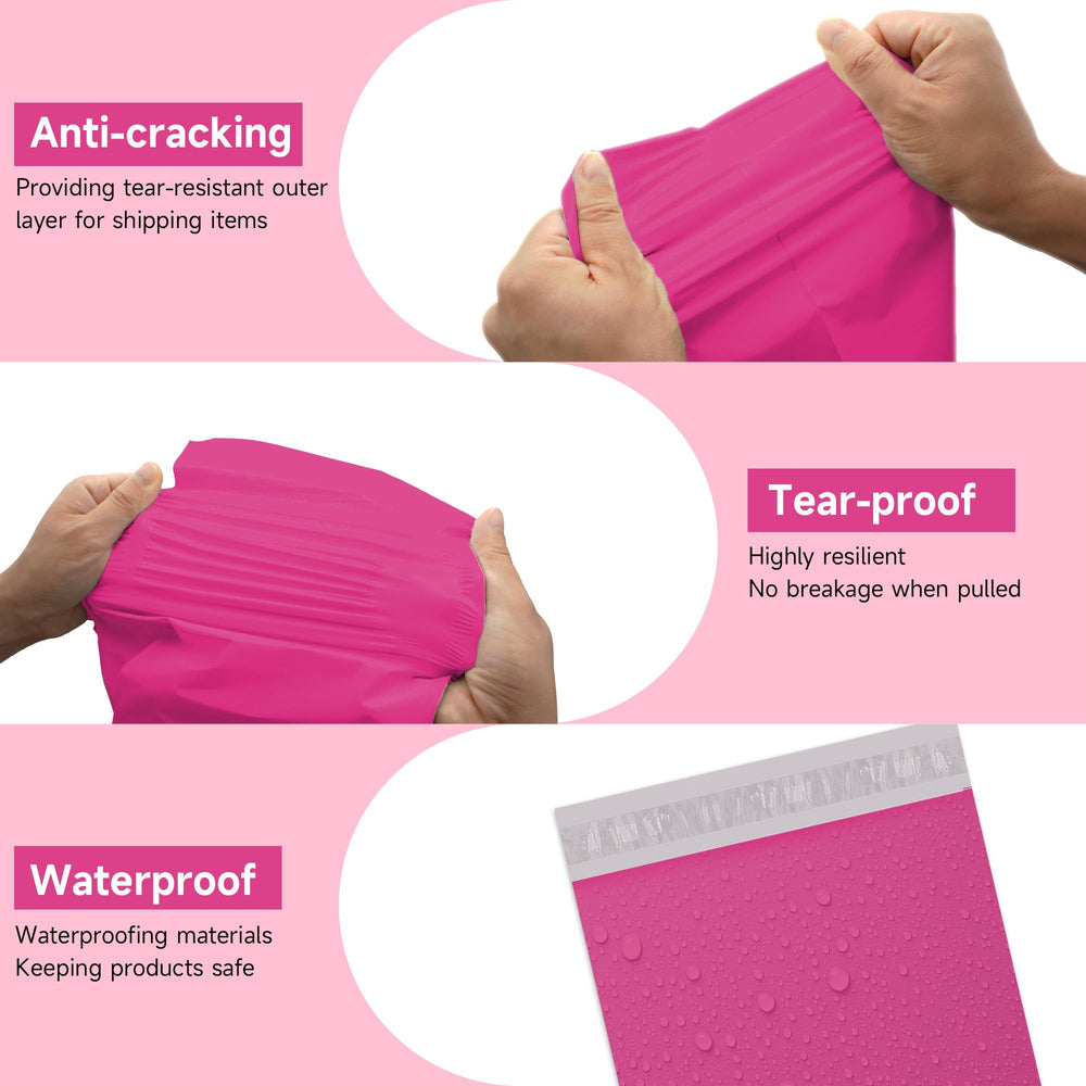 KKBESTPACK pink poly mailer closed, ready to ship lightweight clothing items safely