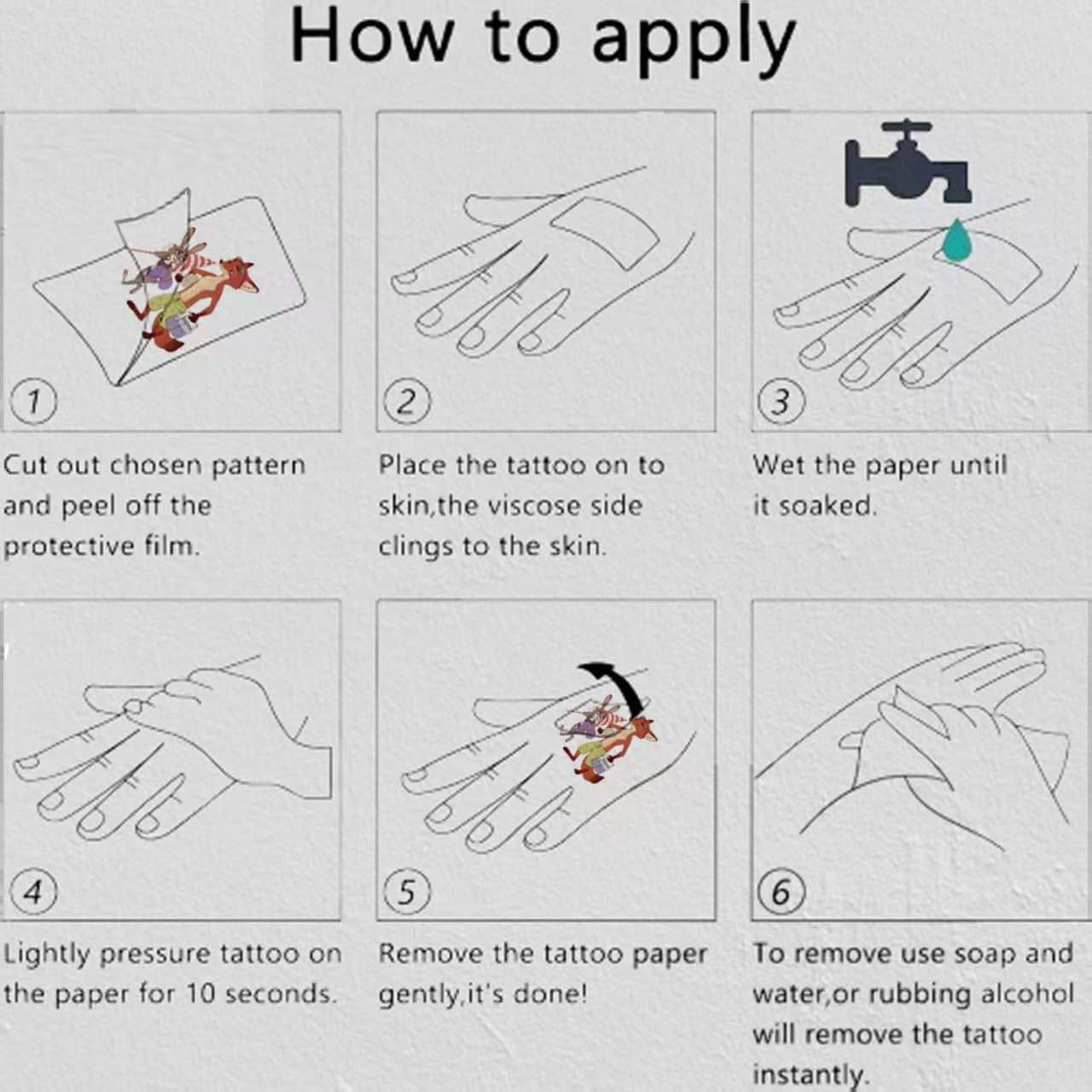 Easy-apply KKOND tattoos for quick party fun and crafts.