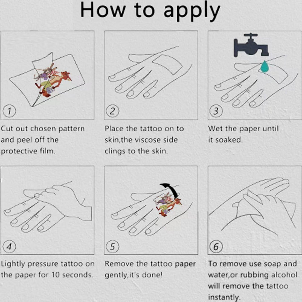 Easy-apply KKOND tattoos for quick party fun and crafts.