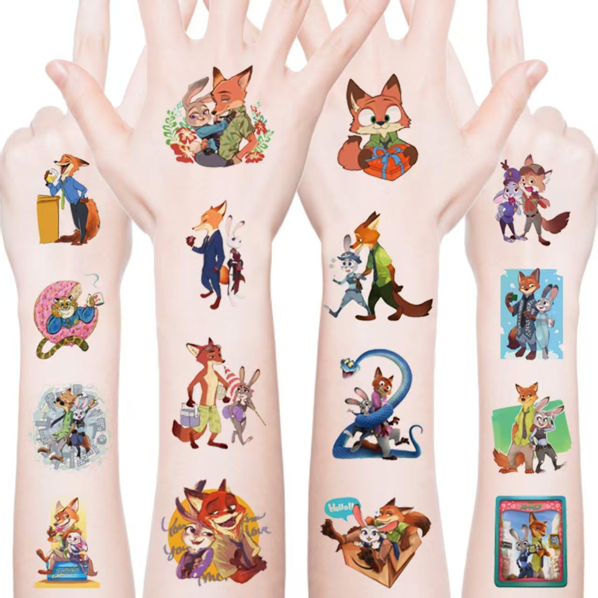 KKOND Zootopia2 tattoos for kids, colorful designs ideal for party favors.