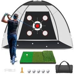 KLAODOT golf net with practice mat for backyard driving accuracy training