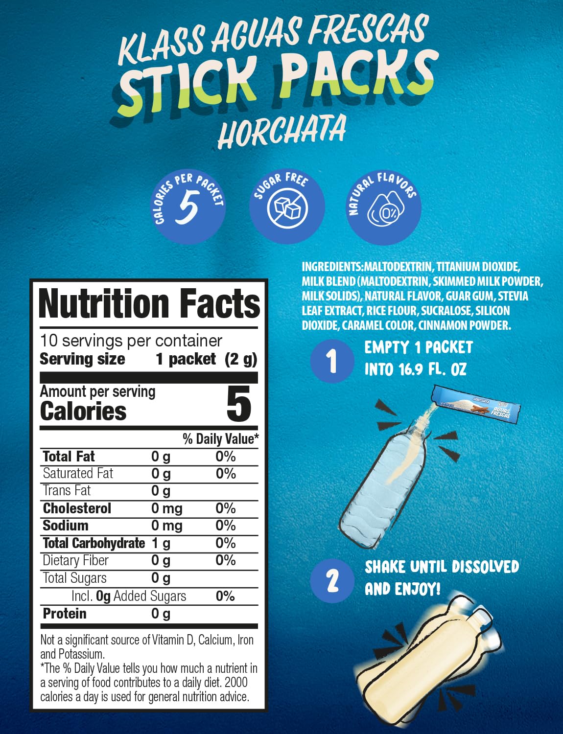 Klass Aguas Frescas stick packs offer convenient flavor options for on-the-go refreshment.