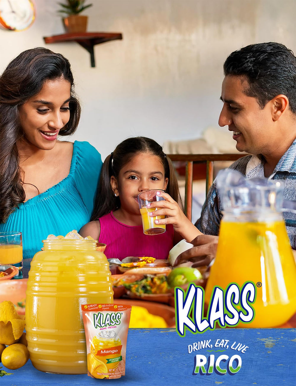 Klass Aguas Frescas tropical drink served in a glass with fruit-inspired aroma.