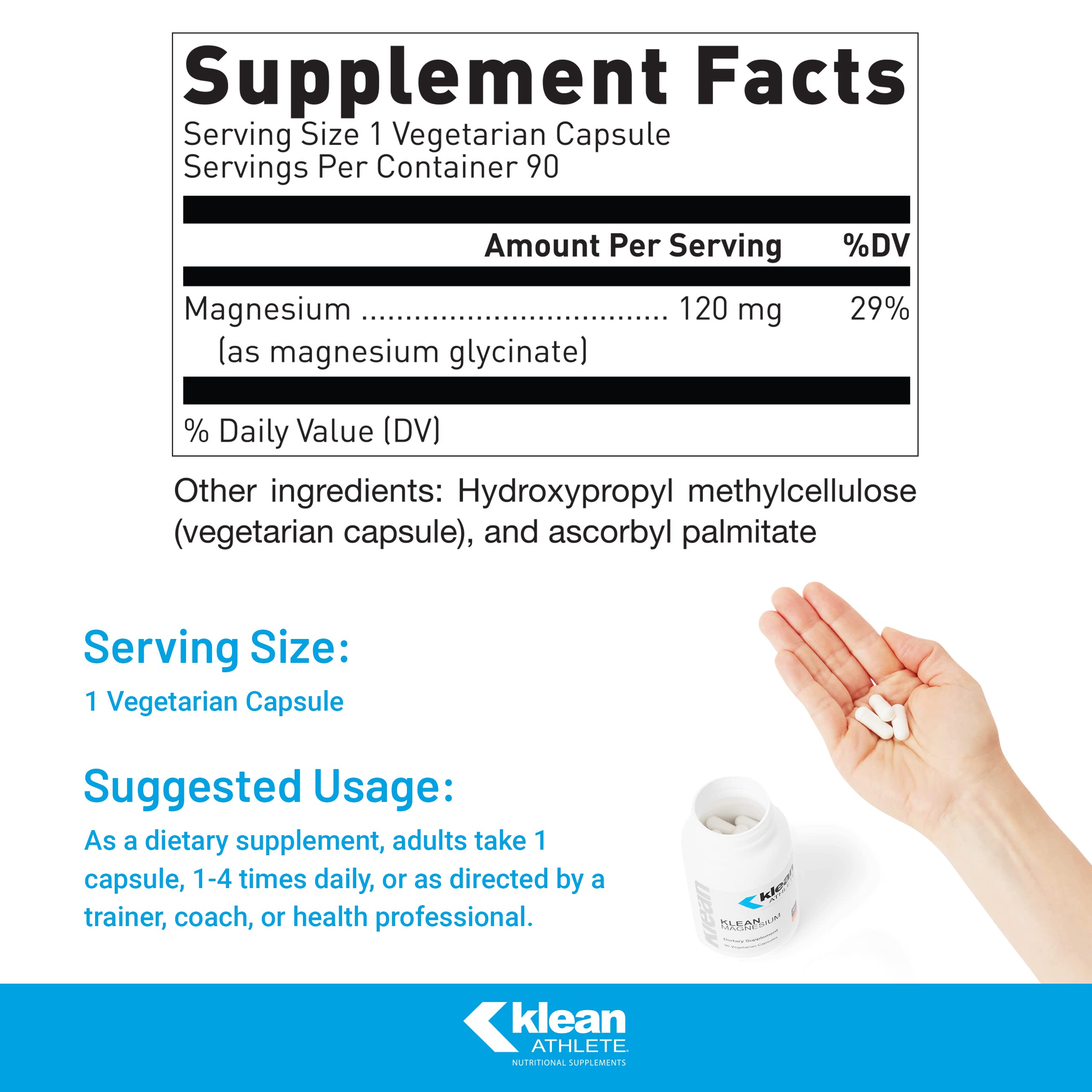 Klean Athlete Klean Magnesium bottle cap on a tightly sealed bottle for potency.
