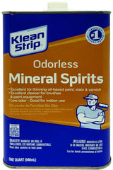 Klean-Strip Odorless Mineral Spirits bottle for thinning oil-based paints and cleaning brushes.